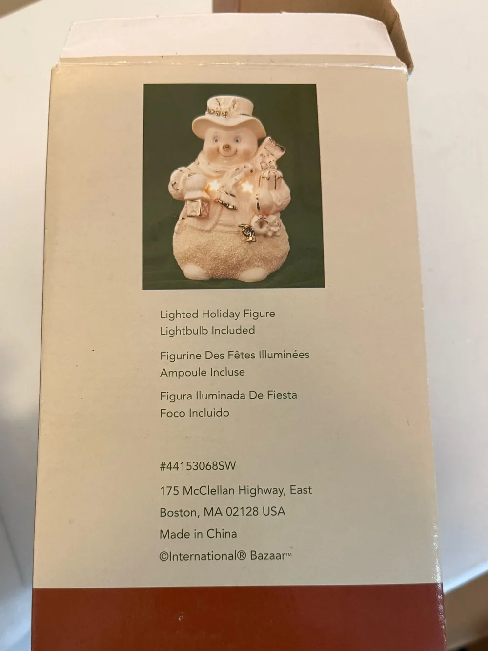 Vintage International Baxaar light up Snowman